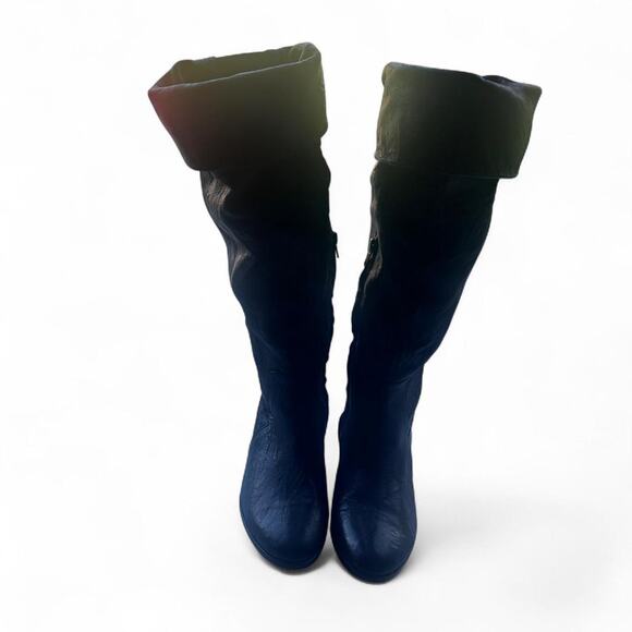 Gee Wawa women's leather knee high boots flats 7.5 sleek - Picture 1 of 8